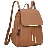 KKXIU Trendy Leather Backpack Purse for Women and Ladies Shoulder Travel Daypacks Bags (A-Brown)