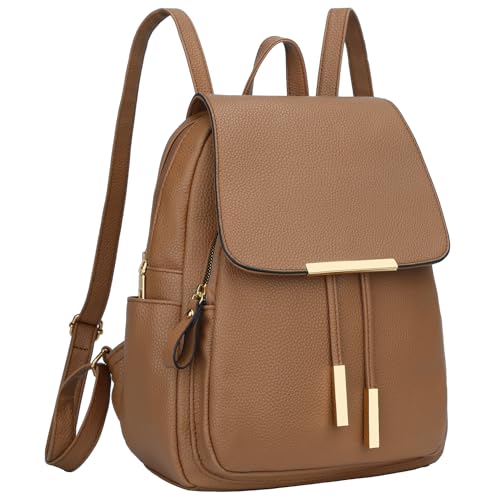 Image of KKXIU Trendy Leather Backpack Purse for Women and Ladies Shoulder Travel Daypacks Bags (A-Brown)