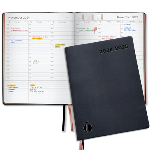 Academic Planner 2024-2025 - Rose Gold Edition, Weekly Planner and Monthly Planner – Hourly Appointment Book – Softcover Calendar, Simple Design for Productivity, June 2024 - July 2025 – 8.5 x 11