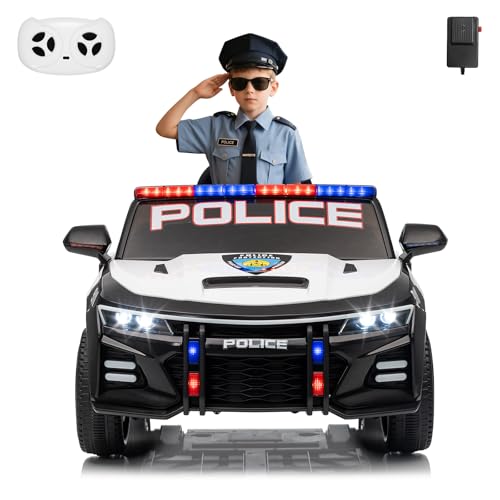 12V Police Ride on Car for Kids, Battery Powered Ride-On