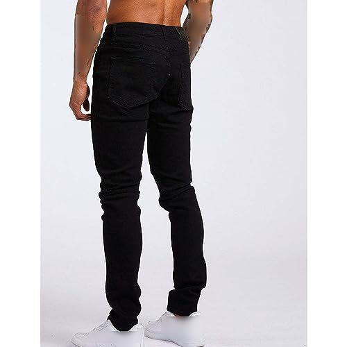 Mens Slim Fit Skinny Stretch Jeans Casual Comfy Denim Pencil Pants Classic Mid Rise Jean Trousers3