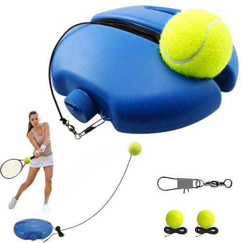 Tennis Ball Training Baseboard, Solo Tennis Trainer Rebound Ball with String, Tennis Practice Rebounder, Portable Solo Tennis Practice for Beginners (1Set)