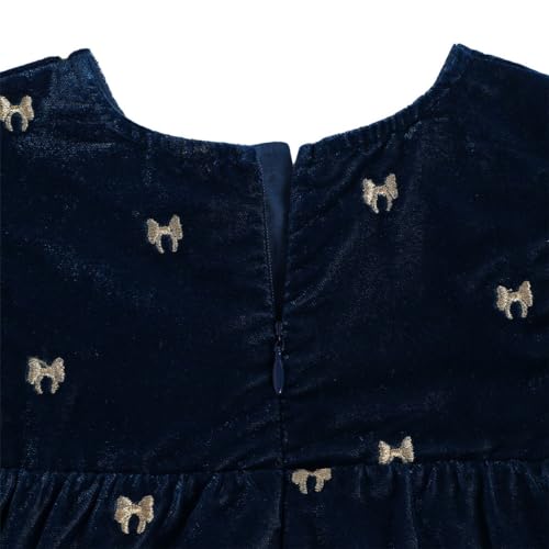 Image of miniklub Baby Round Neck Knee Length Woven Cotton Dress Set, Pack of 2 (Blue Color)