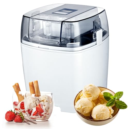 Máquina para hacer helados, 1.5L Máquina para hacer postres, máquina para hacer yogur helado, 15 minutos de preparación rápida, ajuste con un solo toque, hace rápidamente helados, sorbetes y yogur