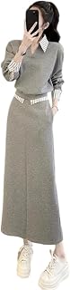 Women's Spring Autumn in Suit Long Sleeves Sweatshirt Half Length Skirt Two-Piece