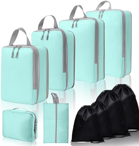 Koffer Organizer 10-teilig - Packing Cubes Set Blau Für Reisen