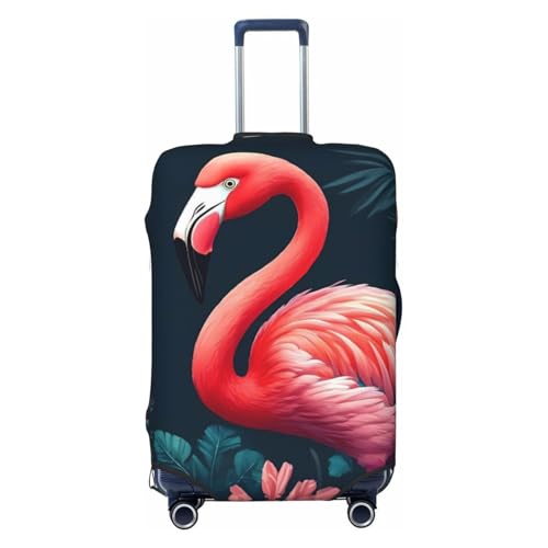 Colorful Floral Flamingo Print Luggage Covers Suitcase Protector Fit 18-32 Inch Luggage-Large