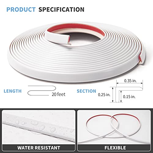 image for Art3d 20ft Outside Vinyl Corner Trim Peel and Stick for Tile and Wall 