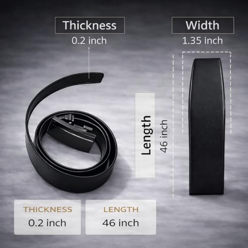 Image of Men's Auto Lock Belt with elegant design | Premium Vegan Leather | Adjustable Ratchet Belt | No Hole Design | Perfect Fit Waist 28-42 Inches for Office