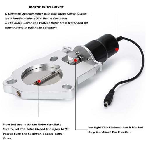 Tubo de escape eléctrico de 3.0 pulgadas con silenciador de acero inoxidable y control remoto 3