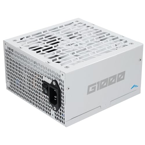 SAMA G1000 Alimentatore –1000W Full Modulare, Certificazione 80 PLUS Gold, Compatibile ATX 3.1 & PCIe 5.1, Condensatori Giapponesi, Ventola FDB 150 mm, Supporto GPU RTX Serie 50/40 - Bianco