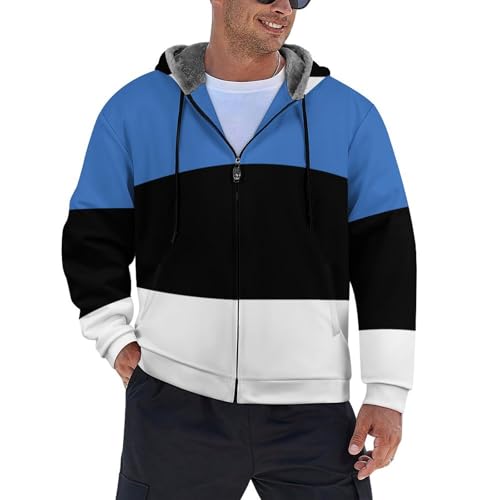 Veste d'extérieur hommes avec capuche manteau chaud imprimé Estonie S-6Xl