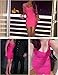 UONBOX Women's Rayon Cute Sleeveless Bodycon Bandage Strap Dress (XS, Fuchsia)