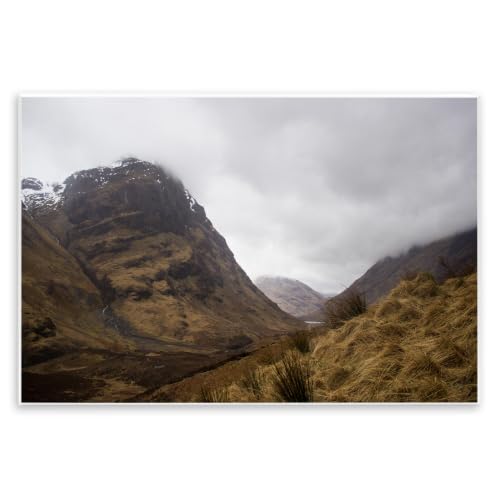Desert Hill Peaks Heavy Clouds, 10 x 15 Inch Mounted Print on Wall Plaque