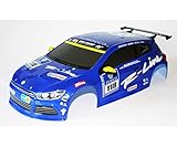 robustes Polycarbonat Carson 500800051 - 1:10 Karosserie VW Scirocco mit Dekor, blau