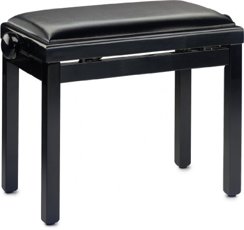 Banquette pour piano Stagg 21263 tabouret de clavier noir brillant 55x32cm