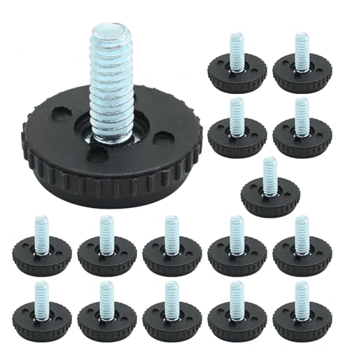 LIDSCURA 16 Pcs 1/4-20 Stainless Steel Adjustable Furniture Levelers Screw in Threaded Leveling Feet for Furniture Glide Leveling for Table Chair Cabinet Legs