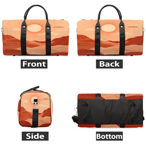 Classic Desert Pattern Travel Duffel Bag for Women Men Foldable Sport Gym Tote Bag Lightweight Waterproof Weekender Overnight Bag for Weekend Holiday Gym Swim Yoga2