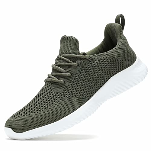 Image of Wrezatro Men's Slip on Walking Shoes Ultra Light Breathable Non Slip Running Shoes Casual Fashion Sneakers Mesh Workout Sports