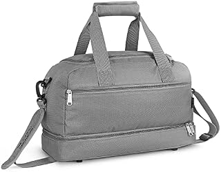 LUGG Hand Cabin Bag - Polyester Travel Bag, 40 x 20 x 25 cm, Suitable Hand Luggage for Worldwide Airlines - Lockable Zipper, Quick Access Zip Pocket with Adjustable Shoulder Strap and Handle (Grey)