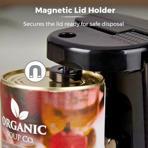 Tower T19007 3-In-1 Electric Can Opener With Knife Sharpener & Bottle Opener, Black - 3