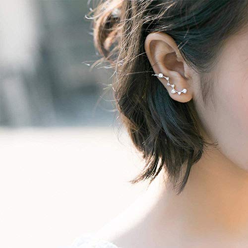7 Crystals Ear Cuffs Hoop Climber S925 Sterling Silver Earrings Hypoallergenic Earring¡­ #TOP2