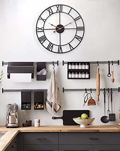 Wall Clock, Silent Non Ticking Battery Operated Wall Clocks For Living Room Decor, 24 Inch Large Vintage Farmhouse Decorative Metal Analog Indoor Outdoor Clock For Kitchen, Bedroom, Patio - Black #TOP4
