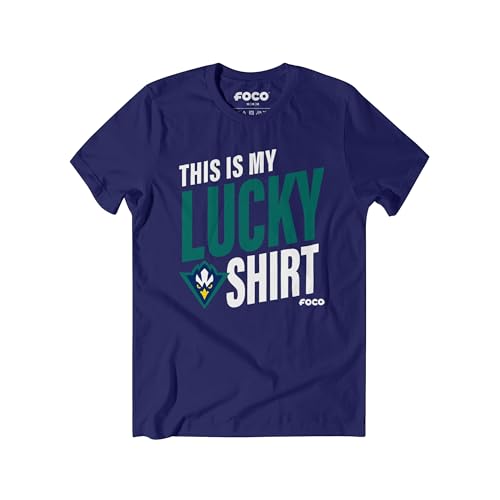 FOCO UNC Wilmington Seahawks NCAA Mens This is My Lucky T-Shirt - Team Navy - L