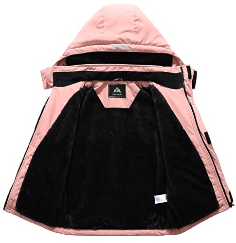 Moerdeng Kid's Ski Jacket Waterproof Winter Coat Boy's And Girl's Fleece Snowboarding Jackets With Detachable Hood #TOP2