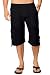 M&B USA Cotton White Loose Fit Summer Cargo Shorts Solid Multi-Pocket Casual Capri Elastic Waistband Pants