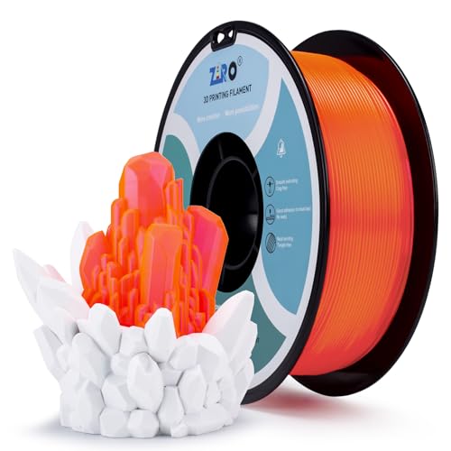ZIRO Semi-Transparent PLA Filament, Fit Most FDM Printer, 1KG Living Coral