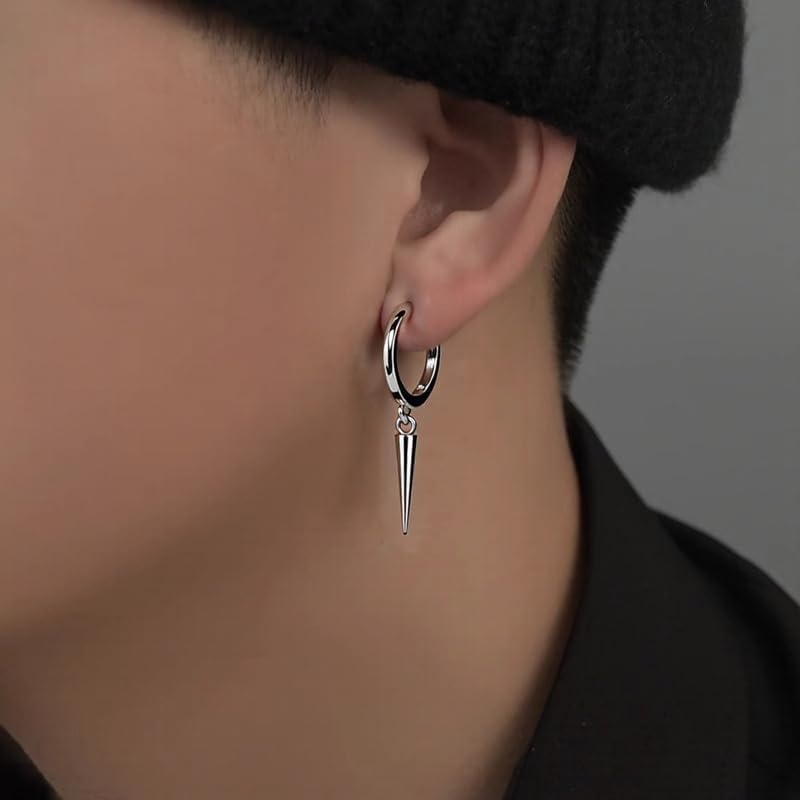Gothic Earrings Set Y2K Heart Spike Stud Gothic Star Hoop Emo Punk Grunge Thorn Earrings Christmas Jewelry Gift - Image 4