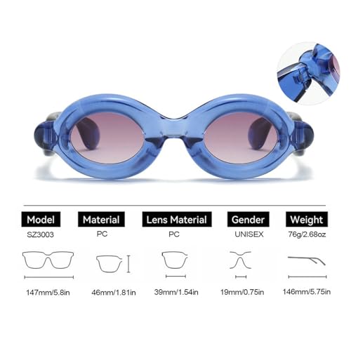 Trendy Thick Oval Sunglasses for Women Fashion Retro Chunky Sun Glasses Female Gradient Shades Eyewear3