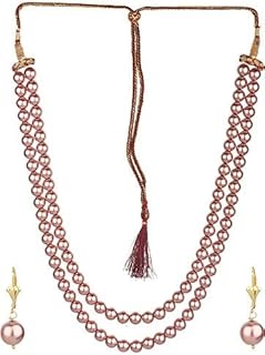 manbhar gems Purple Colour Double Layer Long Beaded Necklace & Earring Set For Women Fashion Jewellery-picture-33