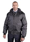First Class 100% Nylon Oxford Watch-Guard Bomber Jacket (Black)-Large