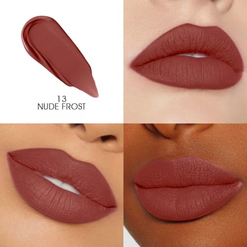 Image of Colors Queen Totally Matte Liquid Lipstick | Intense Color Payoff, Lightweight & Comfortable, One Swipe Application | Long Lasting, Non Transfer Liquid Lipstick for Women (13 - Nude Frost, 7.5g)