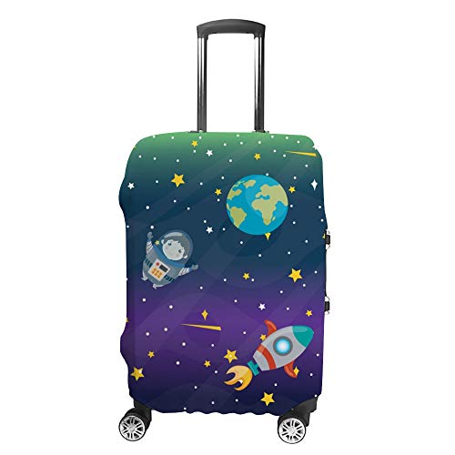 Housse pour valise élastique résistante à la poussière et lavable motif espace