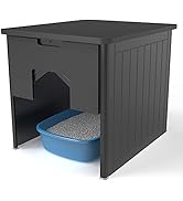 Palram Pets CATSHIRE Cat Litter Box Enclosure, Litter Box Furniture Hidden, Functional Pet House ...