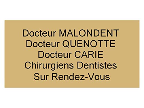 plaque ou etiquette boite aux lettres 5 lignes - or 100x50mm