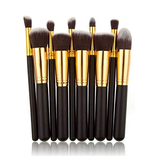 10Pcs Portable Fashion Multifunctional Soft Makeup Brush Set 3cm/1.2inch Wood Tool image 3