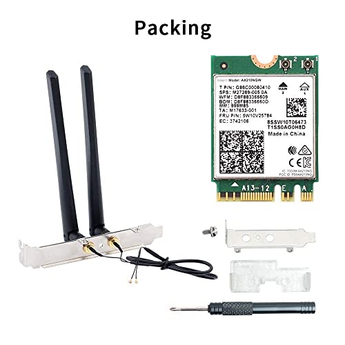 Ax210 Wifi 6E Card M.2 Ngff Mini Desktop Kit Adapter Newest 6Ghz Bt5.2 Wireless 802.11Ax 5400Mbps 2.4Ghz 5Ghz Support Ofdma Mu-Mimo Ax210Ngw Gigabit Network Card #TOP5