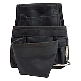 W&M Tools 6 Pocket Polyester Tool Belt Pouch Attachment for Storing Tools in Black