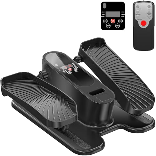 Image of Under Desk Elliptical Machine, Electric Seated Leg Exerciser for Seniors, Adjustable Speed & Low-Impact Design, Quiet Portable Trainer with Remote Control for Home Office (Black-T3)