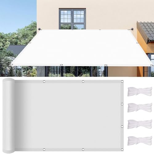 Voile d'ombrage rectangulaire blanc 4x4,4m avec oeillets pour extérieur
