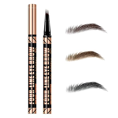 Lápiz de Cejas impermeable, Eyebrow Pencil Con Punta de 4 Puntas, Natural de Larga Duración, Duradero y Resistente a Las Manchas, Para Cejas Maquillaje Naturales-03