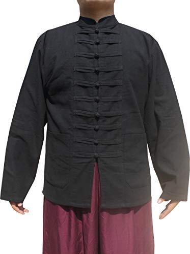 RaanPahMuang Chinese Mandarin Collar Navel Cotton Jacket Many Front Buttons
