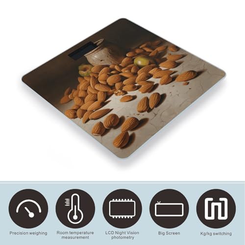 Báscula digital de baño con vidrio templado y pantalla LCD miniatura 3