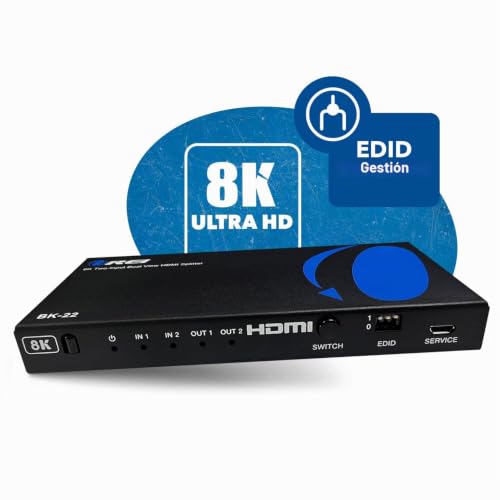 Divisor HDMI 8K OREI BK-22 con 2 entradas y 2 salidas UltraHD 4