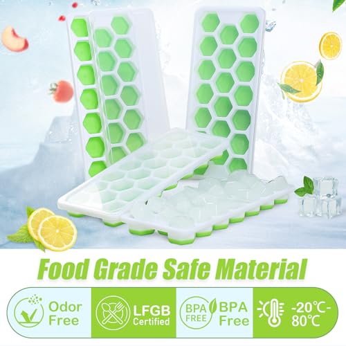 Bakingworld JASANSY001 Ice Cube Tray, Easy-Release Hexagonal 20-Ice Cube Trays Silicone Molds thumb #2