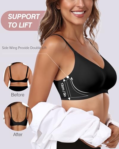 Image of HORISUN Womens Bras Comfortable Wireless Push Up Bra Seamless Full Coverage No Underwire Bralettes for Women with Support